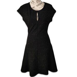 Aritzia Wilfred black panels Fit & Flare Cap Sleeve Dress sz 8 Skater